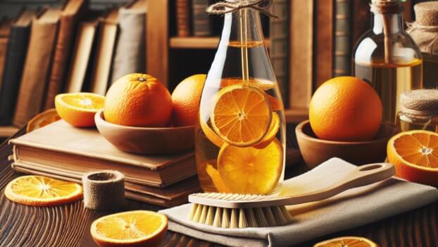 Image recette Nettoyant Miraculeux pour Meubles avec Ecorces d'Orange et Huile de Coco