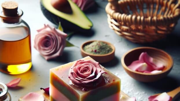 Image recette Savon Luxe aux Pétales de Rose et Huile d'Avocat