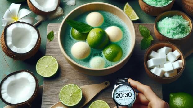 Image recette Bombe de Bain Tropicale Revigorante au Citron Vert et à la Noix de Coco