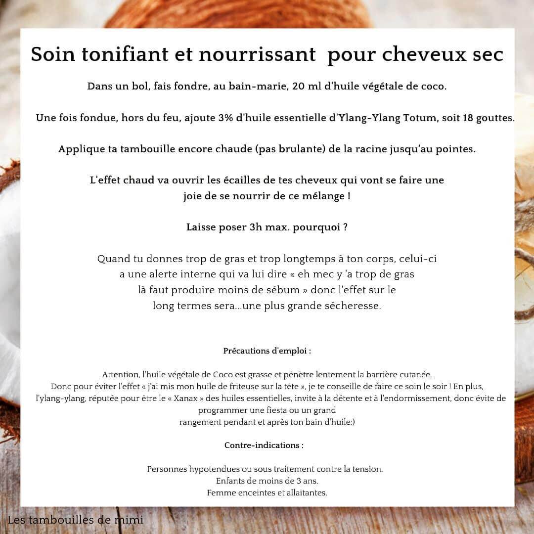 Première image de la recette Soin tonifiant et nourissant pour cheveux secs