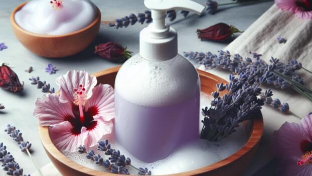 Image recette Shampoing Apaisant Hibiscus et Lavande pour Cheveux Sensibles