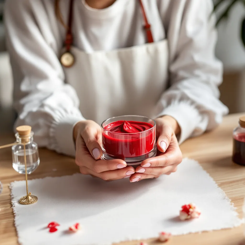 Image recette Rouge a levres "Aurore Boreale" aux petales de roses et cire d...