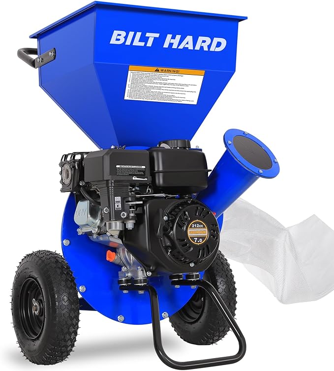 Wood Chipper 7HP Gas, 3 Inch Capacity with Collection Bag