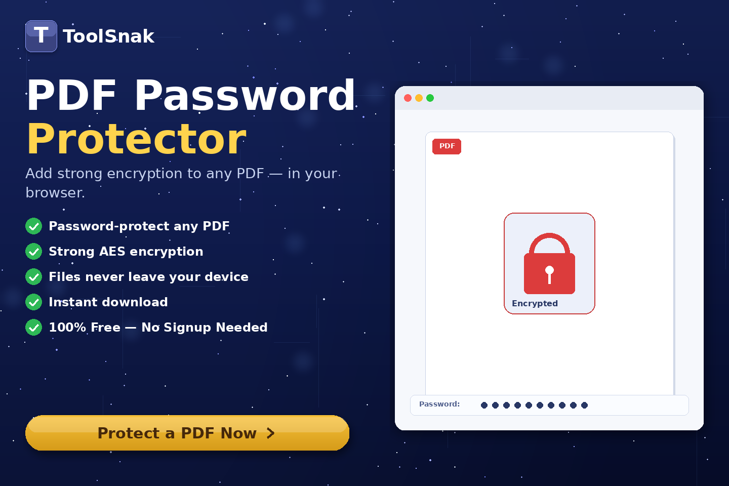 حماية PDF بكلمة مرور | Tool snak