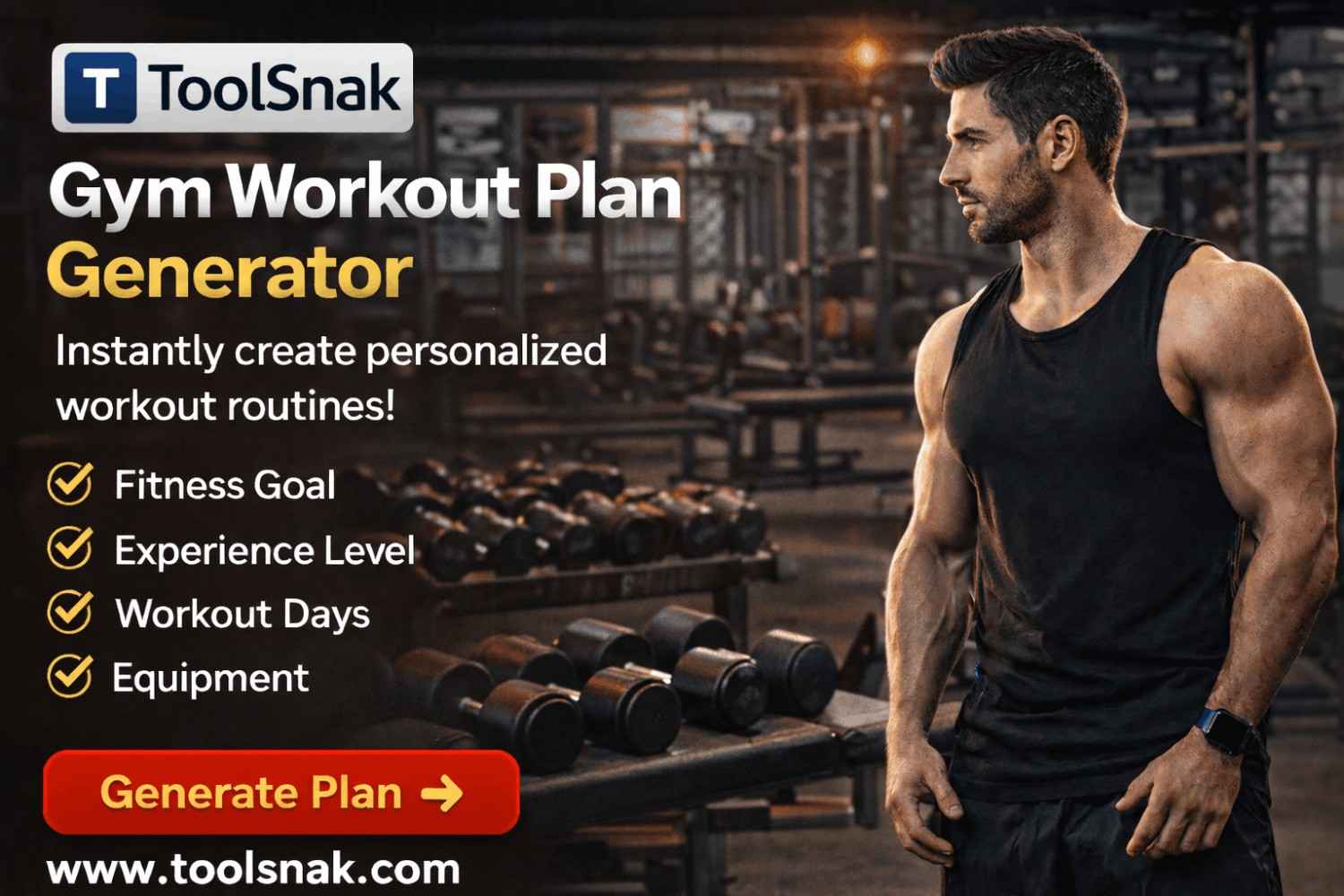  Gym Workout Plan Generator – Free Personalized Fitness Routine | Tool snak