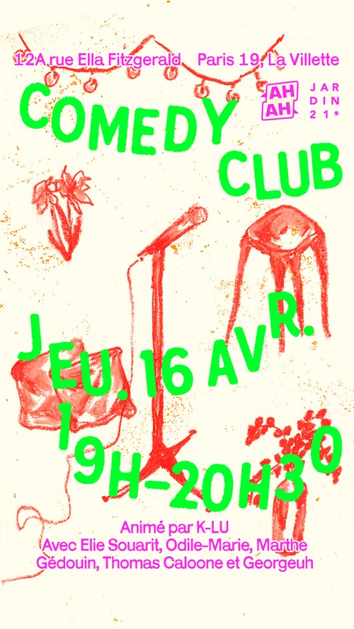 Comedy Club au Jardin21 - 16 avril