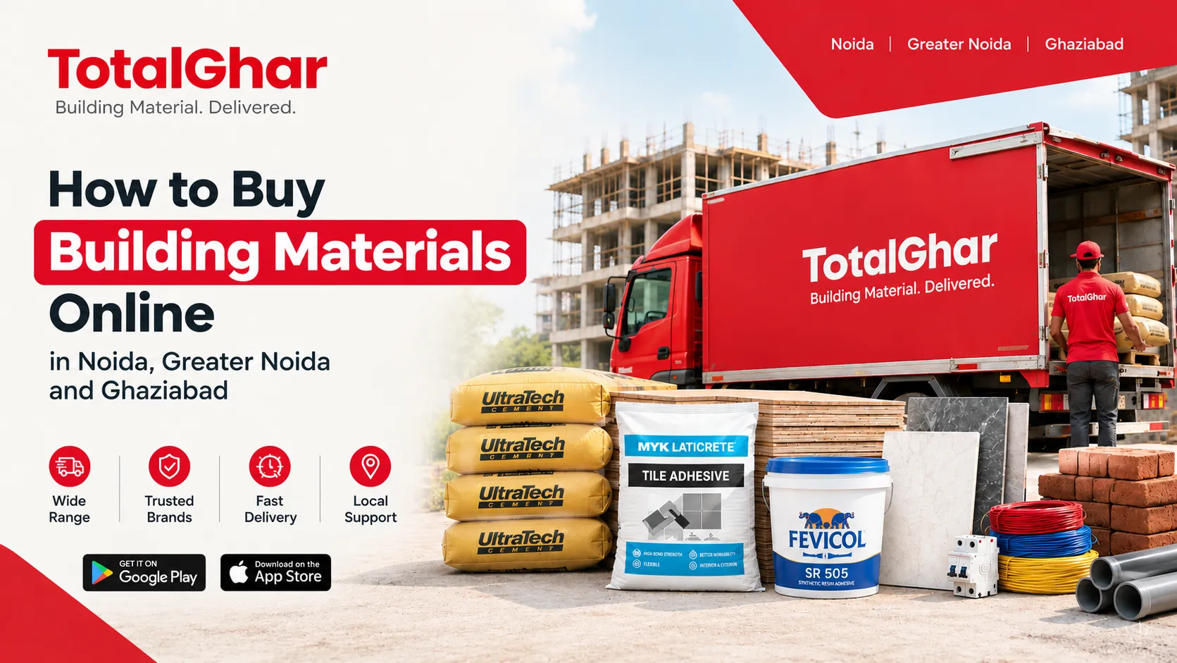 How to Buy Building Materials Online in Noida, Greater Noida and Ghaziabad