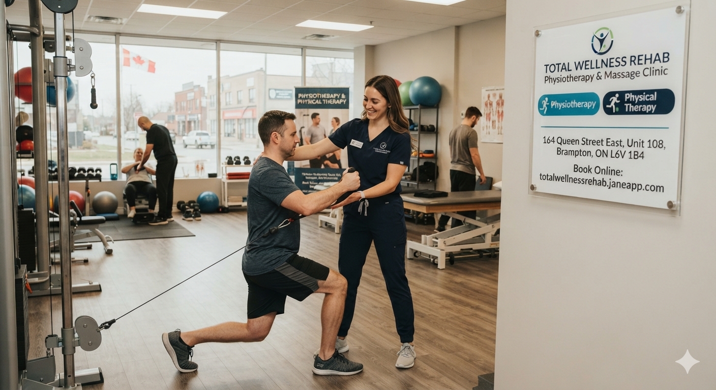 Physiotherapist providing movement-based rehabilitation in Brampton