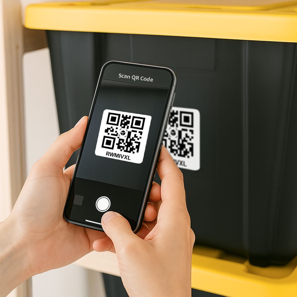 Scan QR codes with the SnapSort AI app