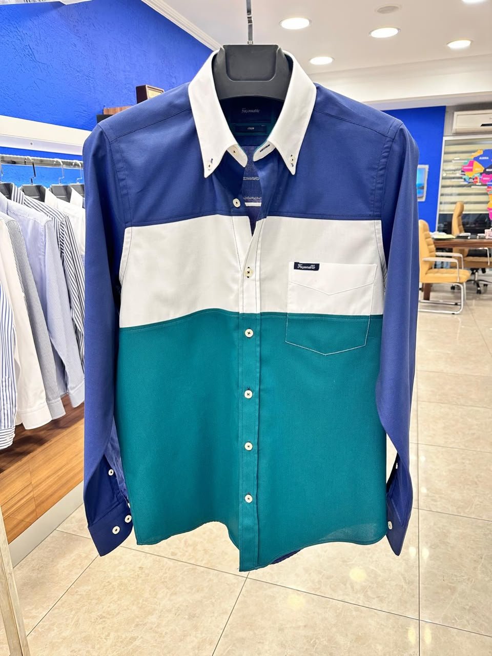 Chemise mixte à motifs variés, image 2