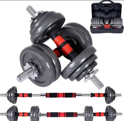 Kit d'haltères et barre de musculation modulable - 20 kg