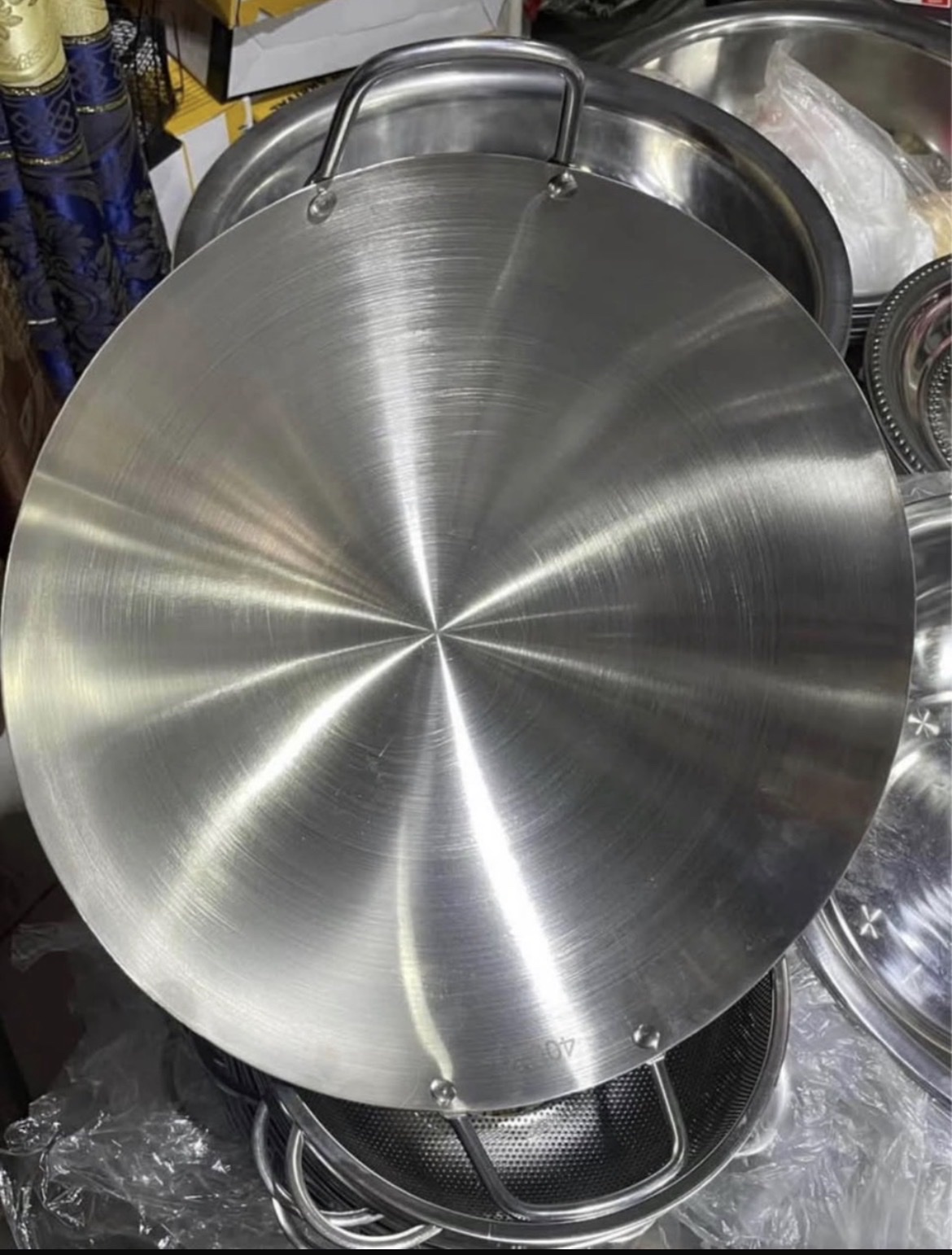 Wok en inox avec poignées - 40 cm, image 2