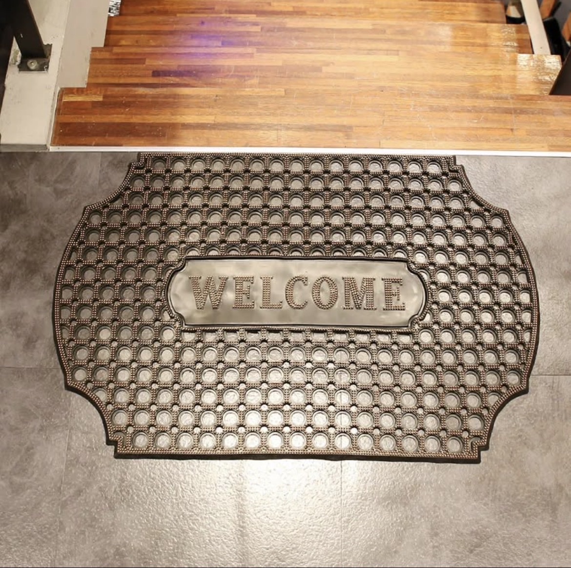 Tapis d'entrée "Welcome" en caoutchouc robuste pour établissements, image 2