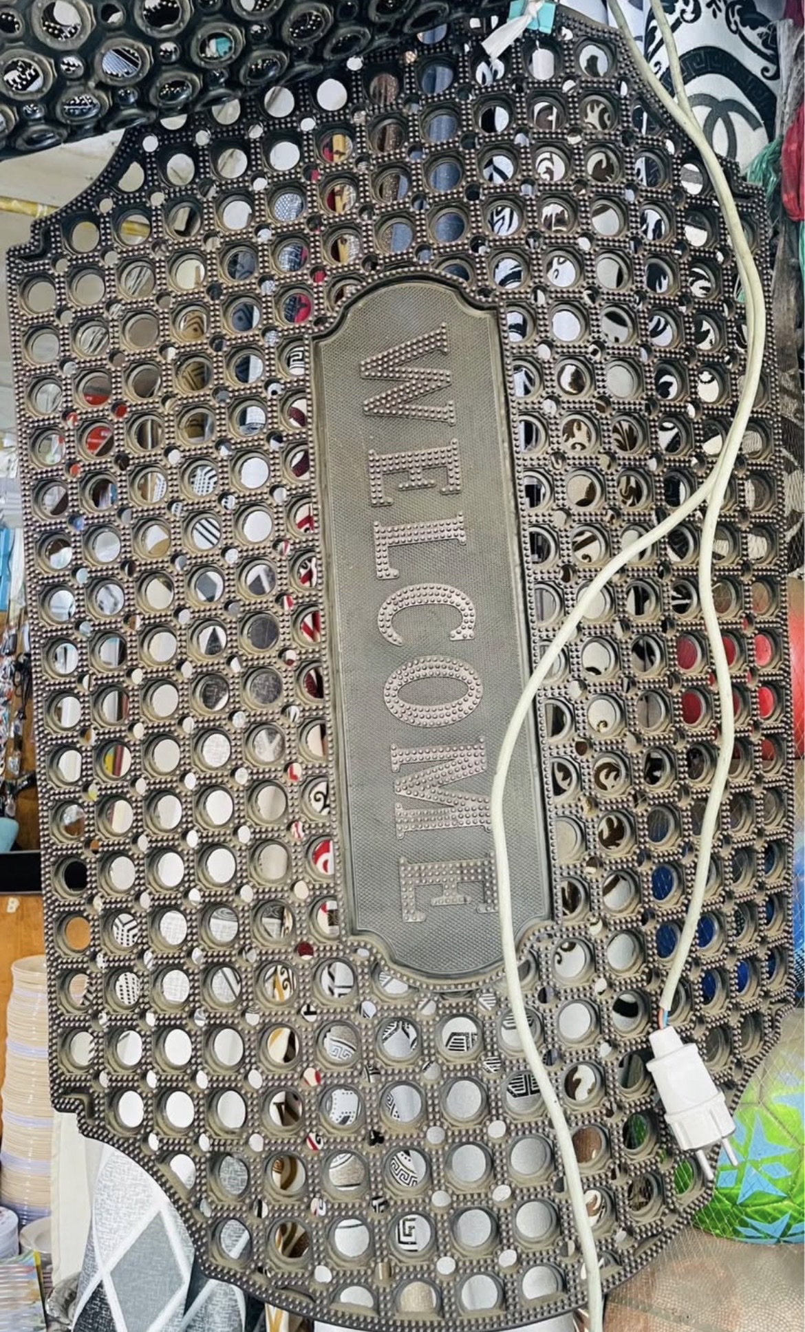 Tapis d'entrée "Welcome" en caoutchouc robuste pour établissements, image 3