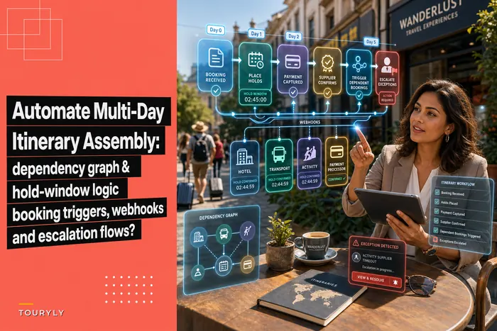 Automate multi-day itinerary assembly with supplier dependency rules and hold windows