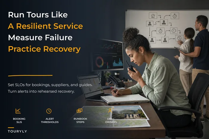 SLOs and runbooks for resilient live tour operations
