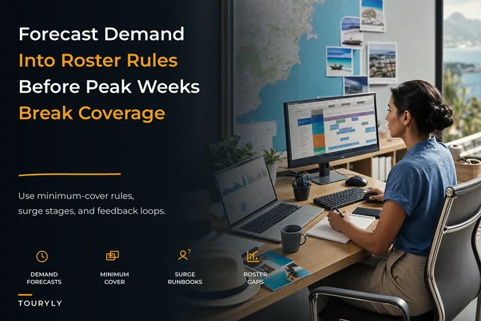Turn seasonal peaks into predictable coverage: a forecast‑to‑roster staffing system for tour operators