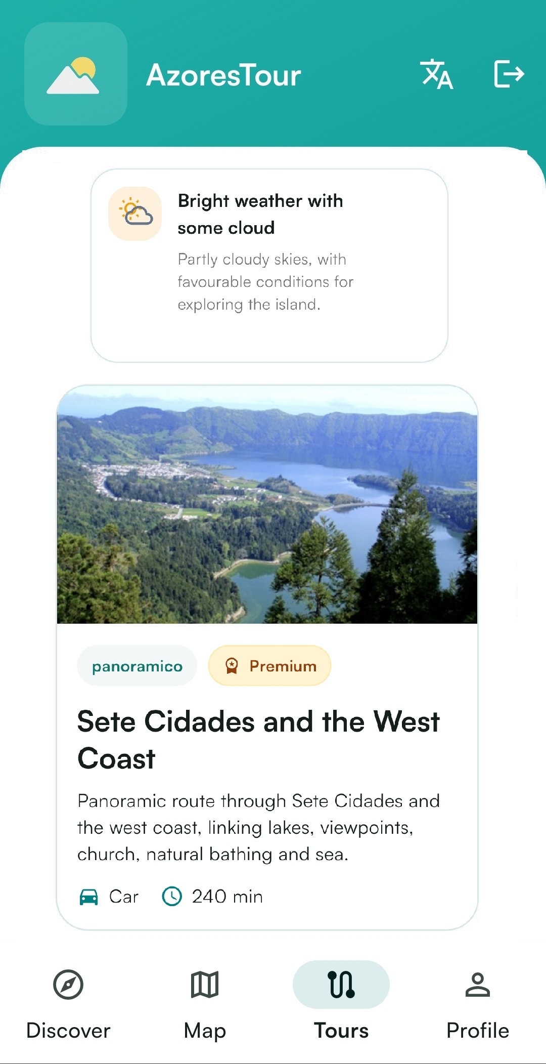 AzoresTour app screenshot