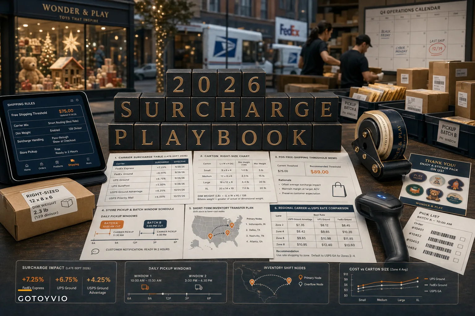 2026 peak-season carrier surcharges: 7 immediate fulfillment, pricing and promo moves for toy stores