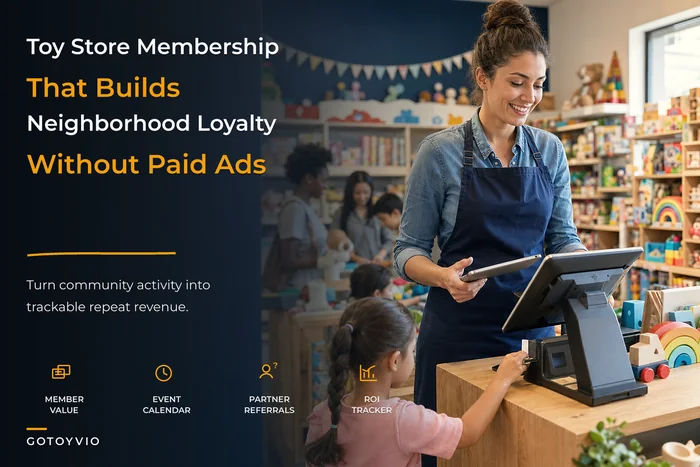 A membership-driven neighborhood loyalty system for toy stores