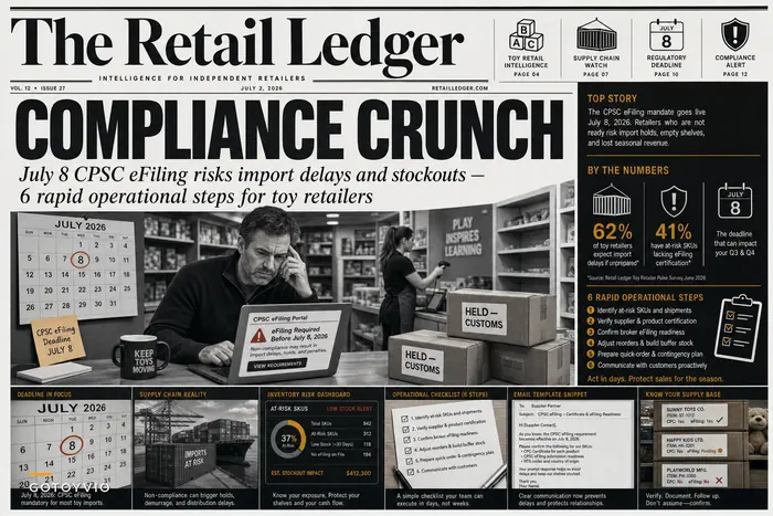 CPSC eFiling (July 8): 6 operational steps toy stores must take now to avoid import delays and stockouts