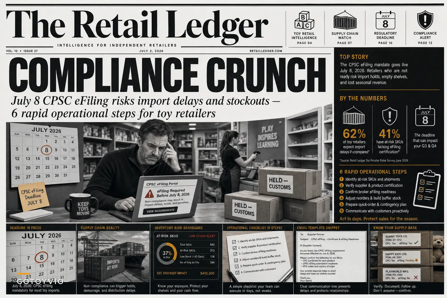 CPSC eFiling (July 8): 6 operational steps toy stores must take now to avoid import delays and stockouts