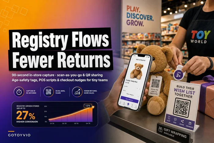 Low-friction gift-registry flows for toy stores that cut returns and increase conversion