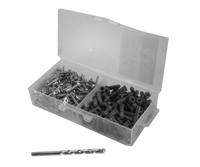 Anchor screw kit, 100-#10-12 anchors, 100-#10 x 1 screws, 1 - 1/4 x 4 masonry bit