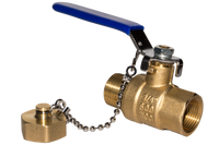 Full port ball valve 3/4ip x 3/4male hose thread w/cap & chain