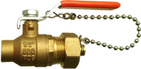 Full port ball valve 1/2c x 3/4male hose thread w/cap & chain