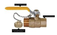 Full port ball valve 1/2fip x 3/4male hose thread w/cap & chain