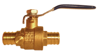 Ball valve crimp pex 1/2 brass w/drain