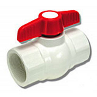 PVC SCH 80 ball valve threaded, no union, 1