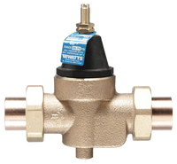 Pressure reducing valve 1 1/4c x c w/double union, plastic top Watts (LFN45B-DU-S)