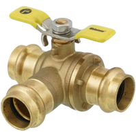 Ball valve full port, 3 way, L port, press, 1
