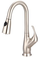 Kitchen faucet single lever handle bell pull down spray BRUSHED NICKEL