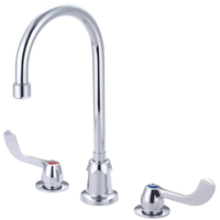 Kitchen faucet two wrist blade handles concealed deck widespread gooseneck 6 - 24 5 1/2