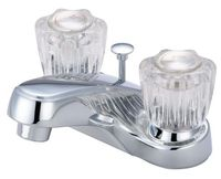 Lavatory faucet two acrylic handles w/brass popup