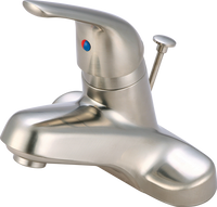 Lavatory faucet single lever loop handle w/brass popup BRUSHED NICKEL