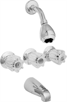 Tub/Shower valve three handle (8 brass valve body and trim)