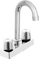 Faucet bar two mini blade handles, gooseneck spout, Chrome (B-8171)