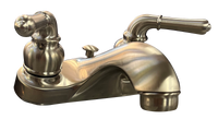 Lavatory faucet two lever handles w/brass popup decorative BRUSHED NICKEL