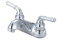 Lavatory faucet two lever handles no popup decorative