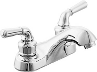Lavatory faucet two lever handles w/brass popup decorative