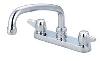 Kitchen faucet two canopy handles cast brass 8 spout 6cc commercial deck mount (Central Brass)