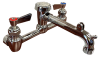 Fisher service sink faucet w/check stems vacuum breaker wall bracket & pail hook polished chrome (82530)