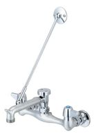 Service sink faucet, wall mount, w/vacuum breaker, wall bracket, hose thread spout, concentric unions, rough chrome (Central Brass)