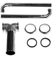 Cont waste CO baffle tee 17ga SJ connect brass nuts
