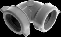 Slip joint 90 ell, white plastic 1 1/2