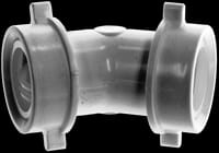 Slip joint 45 ell, white plastic 1 1/2